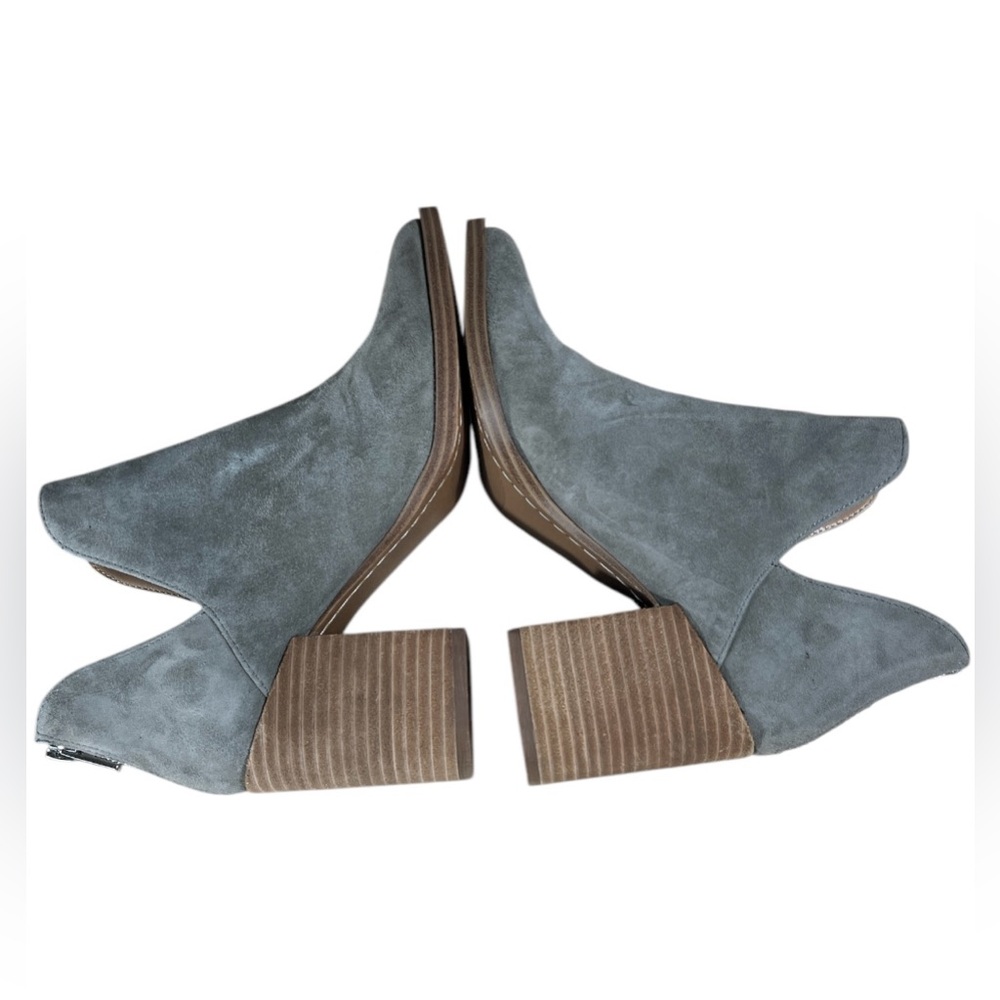Steve Madden Boots Cedar Pointed Ankle Booties Heels Gray Leather 6.5 M New - Picture 6 of 11